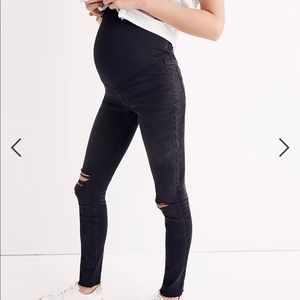 Madewell Maternity Black Distressed Jeans
